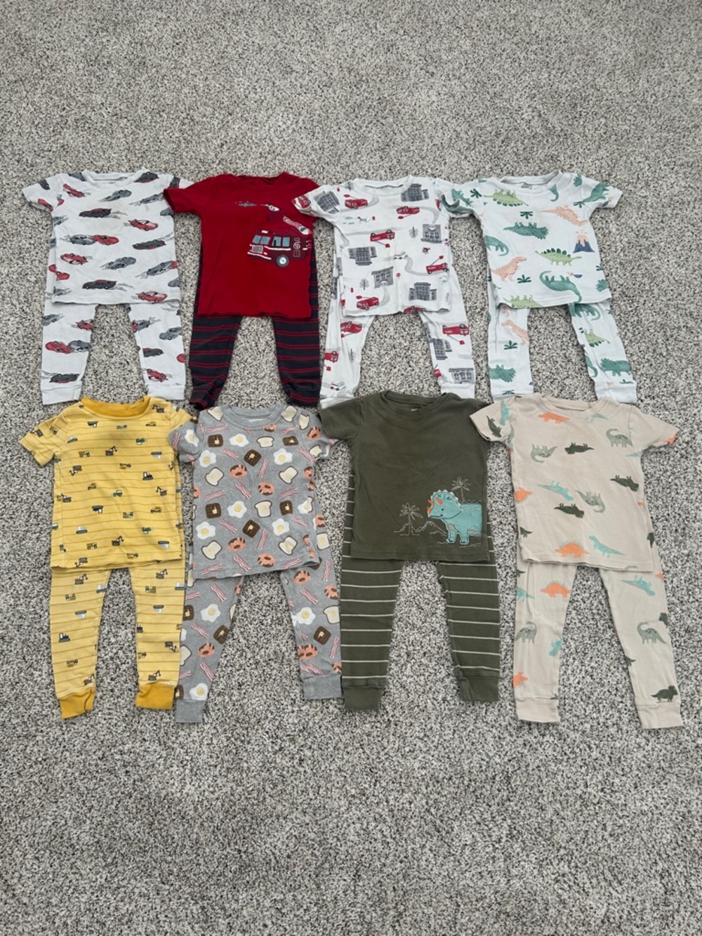 Carter's & Wonder Nation Short-Sleeve & Pants Cotton Pajamas Bundle, 3T